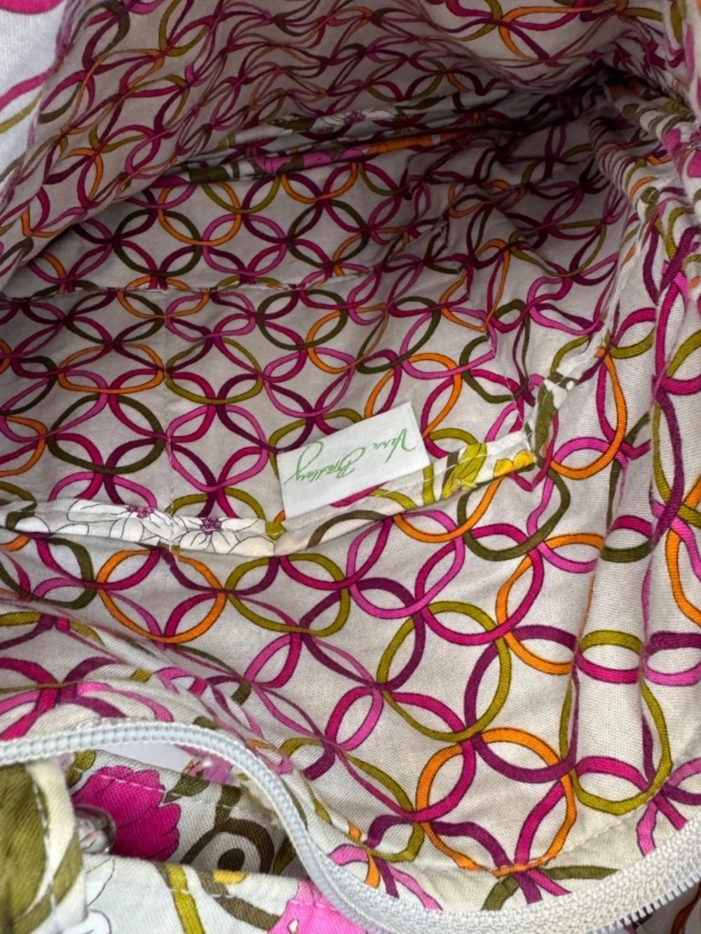 Vera Bradley Tea Garden Crossbody Hipster Purse Pink Orange Gray Floral